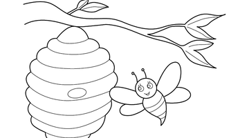 HIVE COLOURING IMAGE | Free Colouring Book for Children