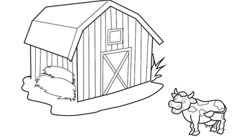 COWSHED COLOURING PICTURE | Free Colouring Book for Children
