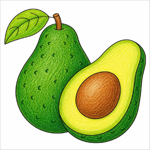 How to Draw an Avocado – Easy Step-by-Step Fruit Drawing for Kids
