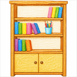 How to Draw a Bookshelf – Easy Home Object Drawing for Kids