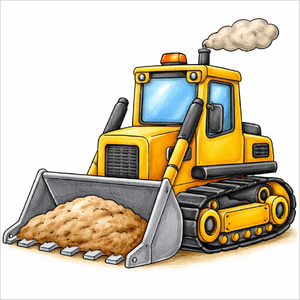 How to Draw a Bulldozer – Easy Construction Vehicle Drawing for Kids