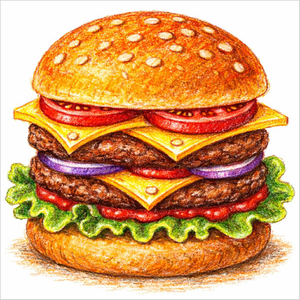 How to Draw a Burger – Easy Food Drawing Activity for Kids