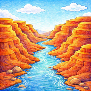 How to Draw a Canyon – Easy Rock Landscape Drawing for Kids