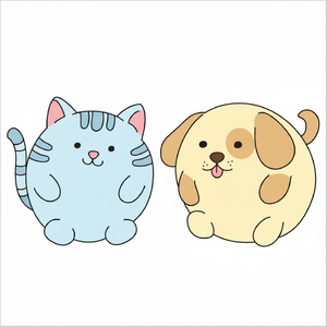 How to Draw a Cat and Dog Together Step by Step (Easy for Kids)
