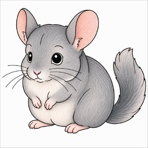 How to Draw a Chinchilla – Easy Step-by-Step Cute Animal Drawing for Kids