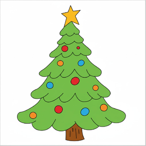 How to Draw a Christmas Tree – Easy Step-by-Step Drawing for Kids