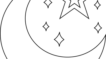 Crescent and Star Colouring Page | Free Colouring Book for Children