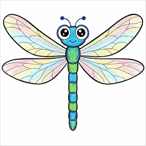How to Draw a Dragonfly – Easy Step-by-Step Insect Drawing for Kids