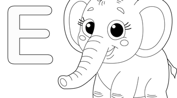 Alphabet E Colouring Page | Free Colouring Book for Children