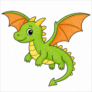 How to Draw a Flying Dragon – Easy Step-by-Step Fantasy Drawing for Kids