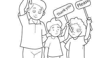 GOOD MANNERS COLOURING IMAGE FOR KIDS | Free Colouring Book for Children