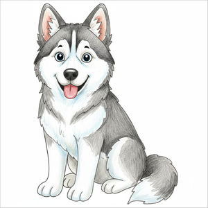 How to Draw a Husky – Easy Dog Drawing for Kids Step by Step