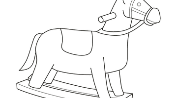 TOY HORSE COLOURING IMAGE | Free Colouring Book for Children
