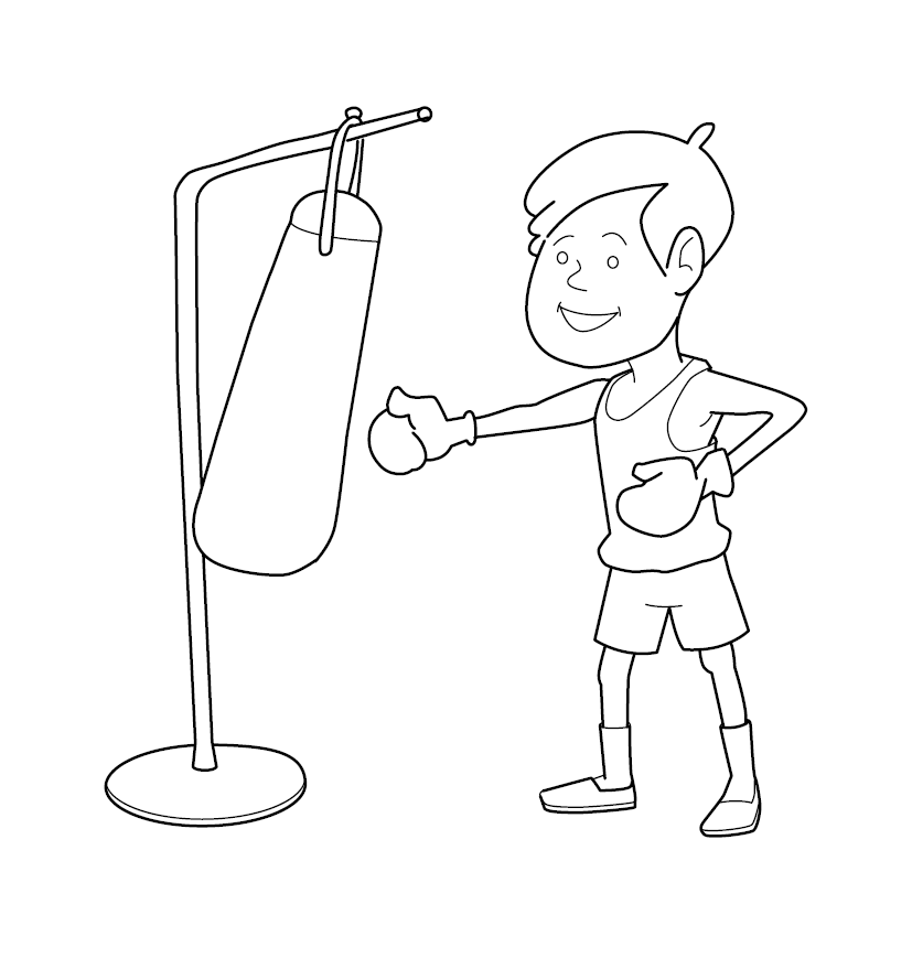 BOXING COLOURING IMAGE | Free Colouring Book for Children – Monkey