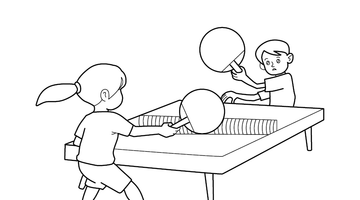 TABLE TENNIS COLOURING PAGE | Free Colouring Book for Children