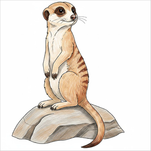 How to Draw a Meerkat – Easy Animal Drawing for Kids Step by Step