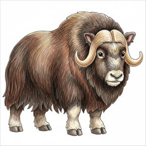 How to Draw a Musk Ox – Easy Step-by-Step Arctic Animal Drawing for Kids