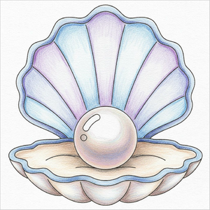 How to Draw a Pearl – Easy Step-by-Step Shell Drawing for Kids