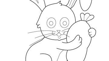 RABBIT COLOURING IMAGE | Free Colouring Book for Children