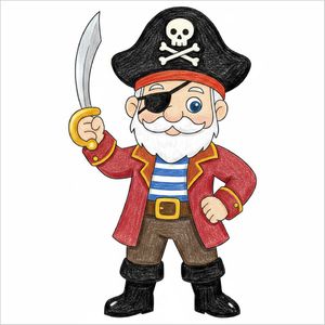 How to Draw a Pirate Captain – Easy Adventure Character Drawing for Kids