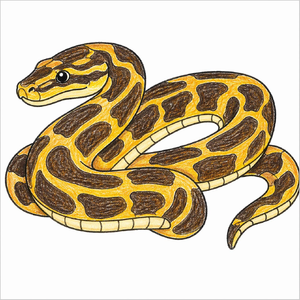 How to Draw a Python – Easy Step-by-Step Snake Drawing for Kids
