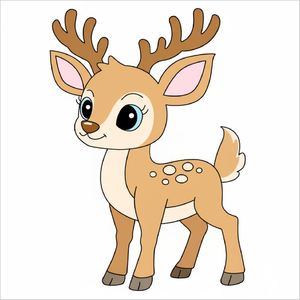 How to Draw a Reindeer – Easy Step-by-Step Worksheet for Kids