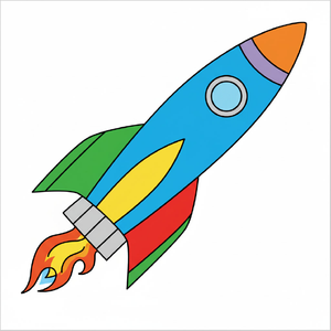 How to Draw a Rocket Easy – Step-by-Step Guide for Kids (Cartoon Style)