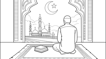 Muslim Prayer Colouring Page | Free Colouring Book for Children