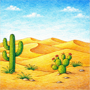 How to Draw Sand Dunes – Easy Desert Landscape Drawing for Kids