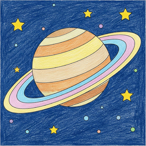 How to Draw Saturn – Easy Planet Drawing for Kids Step by Step