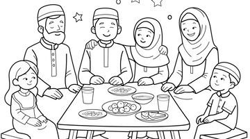 Ramadan Fasting Colouring Page | Free Colouring Book for Children