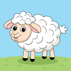 Easy Sheep Drawing for Kids – Step-by-Step Cute & Fluffy Sheep