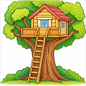 How to Draw a Tree House – Easy Fun Nature Drawing for Kids
