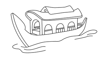 HOUSEBOAT COLOURING PICTURE | Free Colouring Book for Children