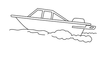 SPEED BOAT COLOURING PAGE | Free Colouring Book for Children
