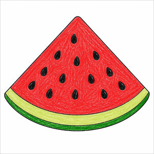 How to Draw a Watermelon Slice – Easy Step-by-Step Fruit Drawing for Kids