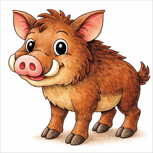 How to Draw a Wild Boar – Forest Animal Drawing for Kids