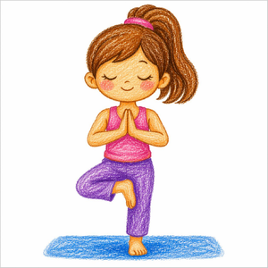 How to Draw a Yoga Pose – Easy Healthy Activity Drawing for Kids