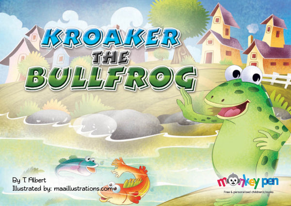 Kroaker, The Bullfrog - Free Children's Story book Coverpage