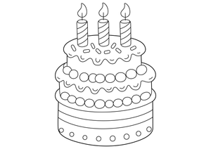 Cake coloring page – fun and educational printable for children