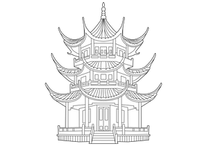 Chinese Pagoda Drawing coloring page – fun and educational printable for children
