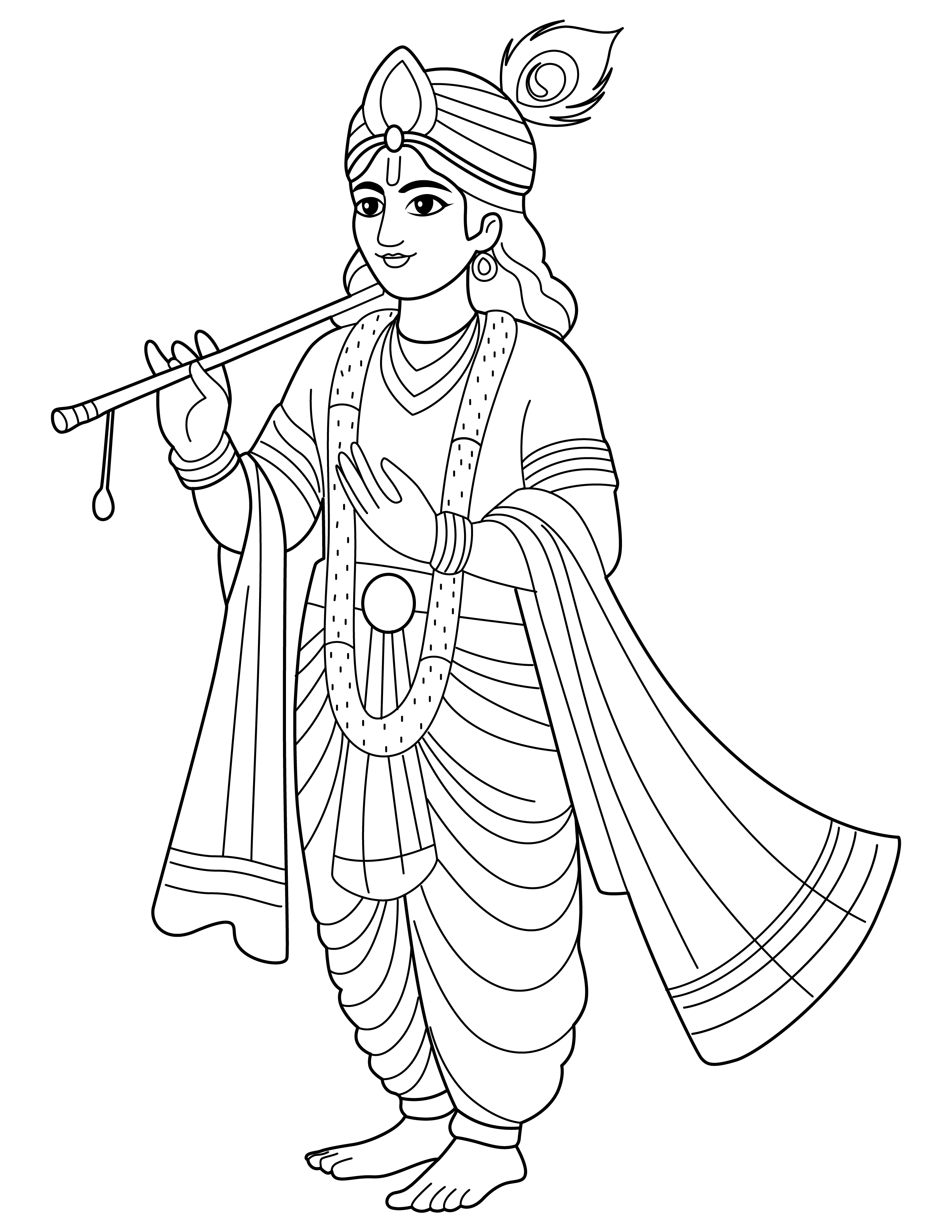 Krishna Color Pages Free Krishna Coloring Pages – Printable for Kids