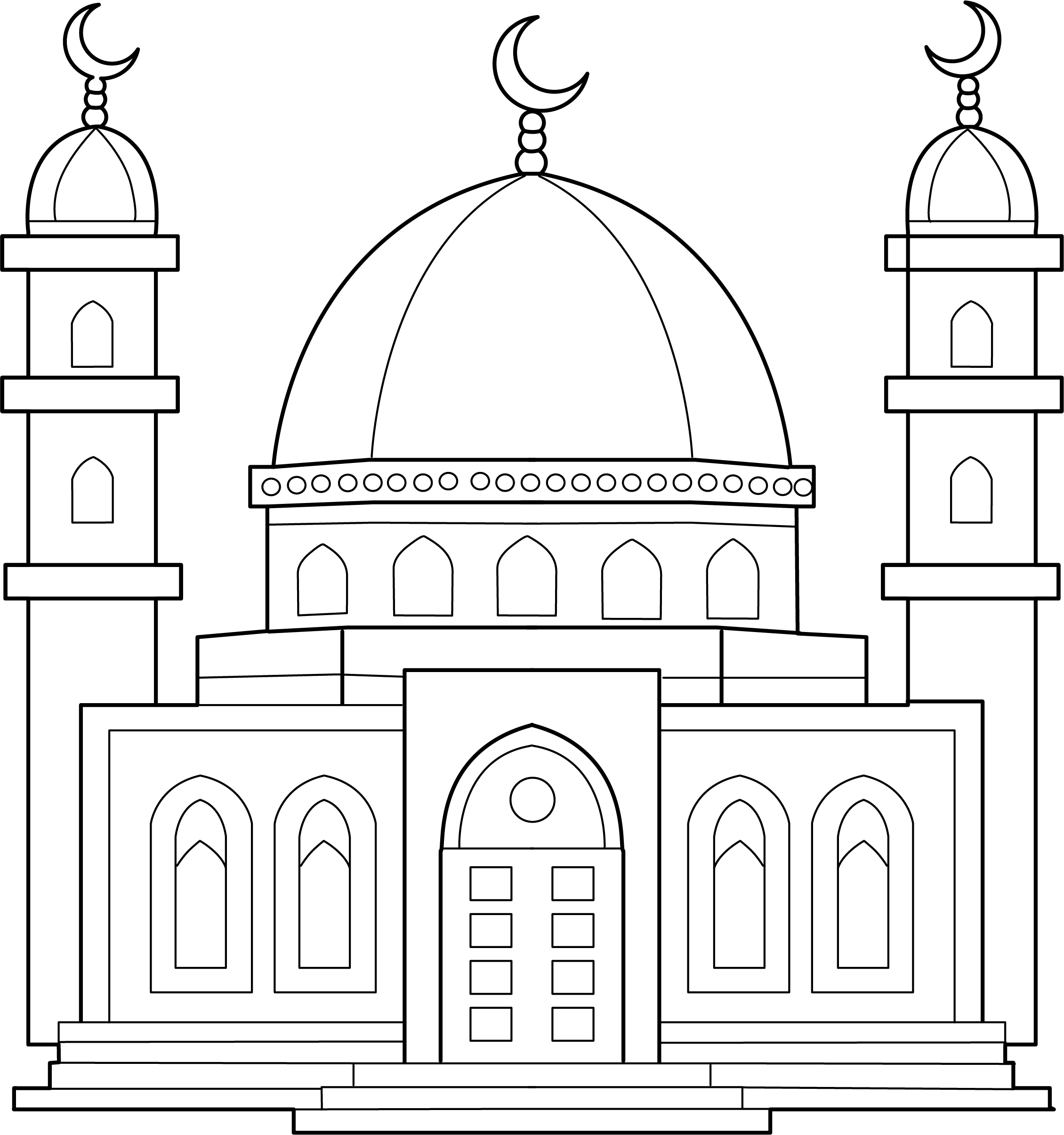 Mosque Color Kids Mosque Coloring Page – Free Printable PDF for Kids Fun