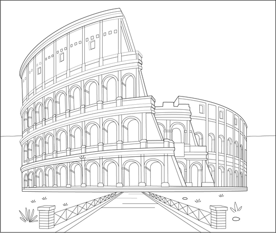 Colosseum Coloring Sheet – Ancient Rome Fun for Children