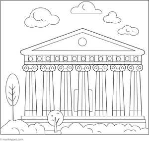 Parthenon Coloring Page