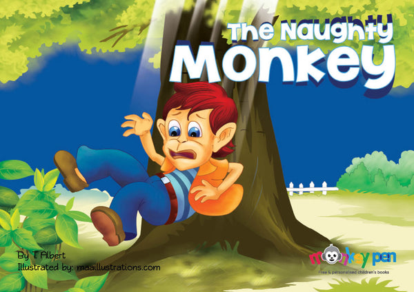 The Naughty Monkey - Free Children's Story book Coverpage