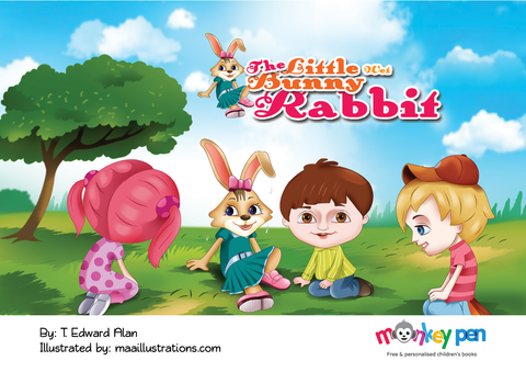 The Little Wet Bunny Rabbit - Free Children's Story book Coverpage