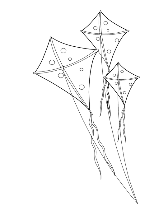 Kite Coloring Image - Free Coloring Page PDF