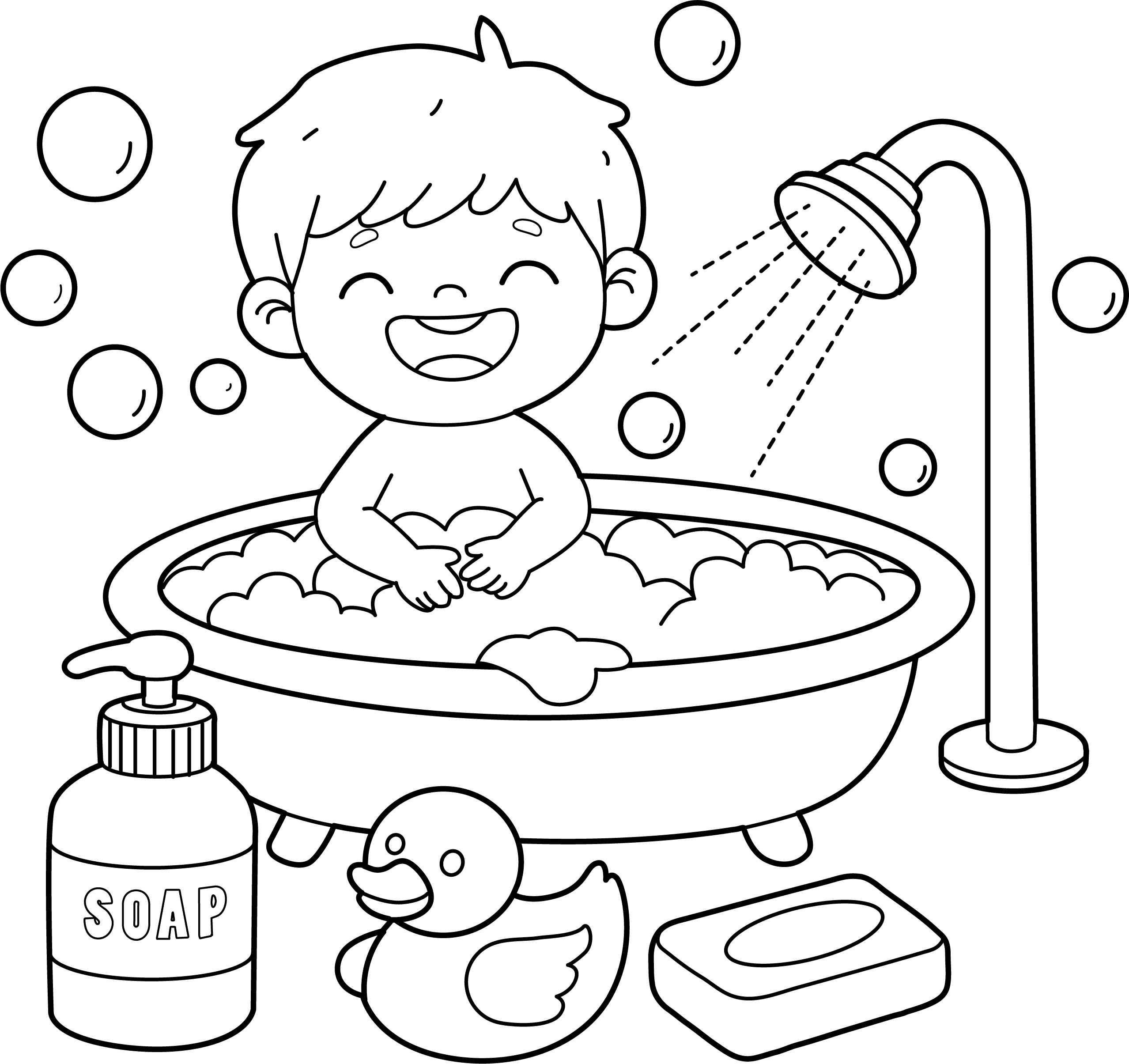 Bathing Worksheet Personal Hygiene Coloring Page