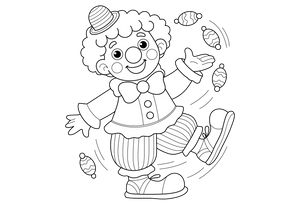Clowns coloring page – fun and educational printable for children